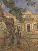 Vincent Van Gogh Pine Trees with Figure in the Garden of Saint-Paul Hospital (nn04) china oil painting artist